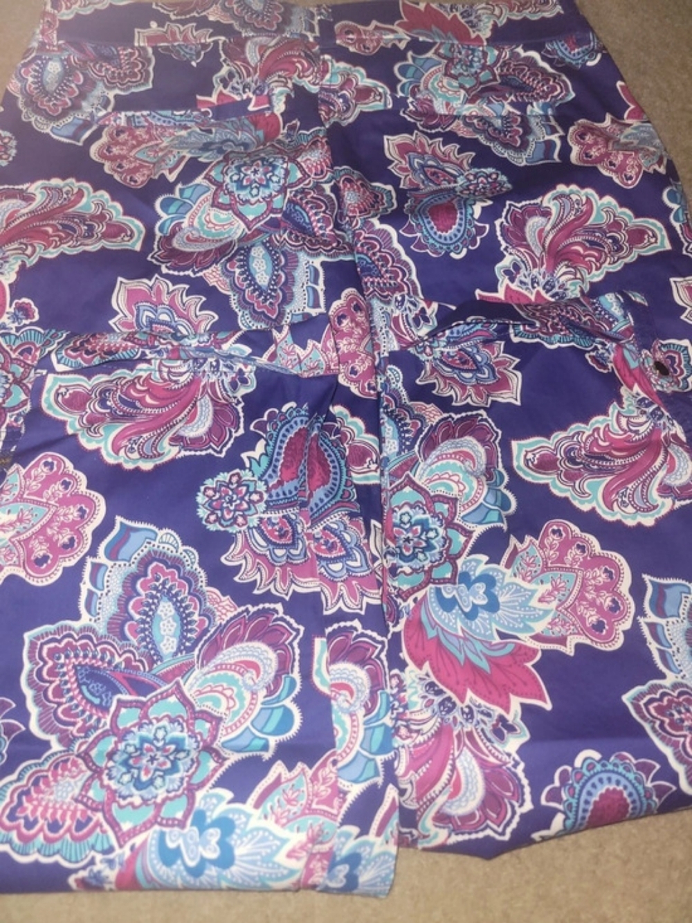 Chico's Paisley Cropped Pants in Purple Size 1 (8/10) MEDIUM Like New